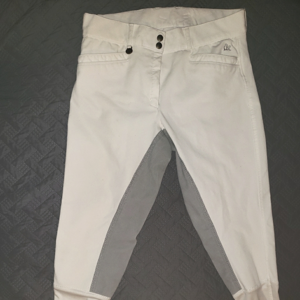 Size 34 OV white full seat dressage show breeches